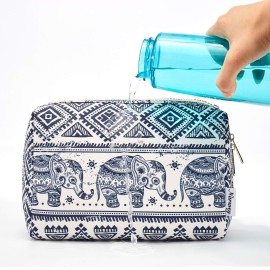 Large Makeup Bag Zipper Pouch Travel Cosmetic Organizer for Women (Large, Elephant) Large Makeup Bag Zipper Pouch Travel Cosmetic Organizer for Women (Large, Elephant)