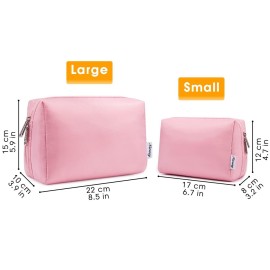Narwey Cute Makeup Bag Travel Cosmetic Bag Organizer Toiletry Bag Make Up Bags with Compartments for Women Girls (Large, Pink) Narwey Cute Makeup Bag Travel Cosmetic Bag Organizer Toiletry Bag Make Up Bags with Compartments for Women Girls (Large, Pink)