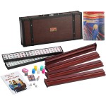 166 American Western Mahjong Set Suitcase Limited Edition Embedded Masterpiece Background in Leather Suitcase The Scream