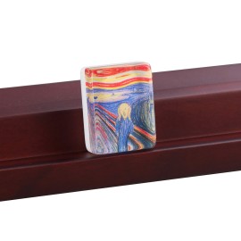 166 American Western Mahjong Set Suitcase Limited Edition Embedded Masterpiece Background in Leather Suitcase The Scream