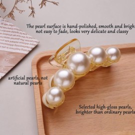 Pearl Hair Clips for Women, 4PCS Large Small Hair Claw Clip Strong Hold,Big Banana Jaw Clip Barrettes Nonslip,Hair Accessories Set Birthday Wedding Mother\'s Day Gift for Girl Thick Thin Curly Hair Pearl Hair Clips for Women, 4PCS Large Small Hair Claw Clip Strong Hold,Big Banana Jaw Clip Barrettes Nonslip,Hair Accessories Set Birthday Wedding Mother\'s Day Gift for Girl Thick Thin Curly Hair