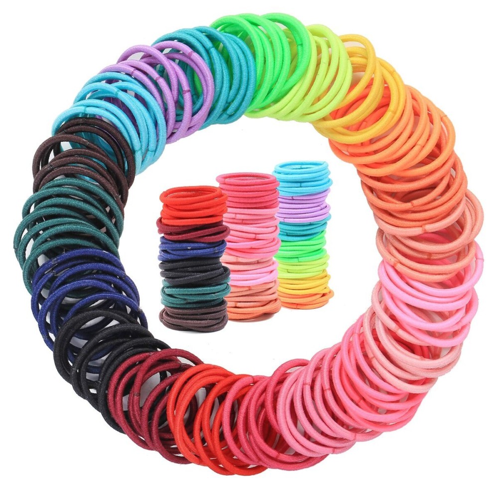 200PCS Elastic Hair Ties, No Crease Hair Small Ponytail Holders for Kids Girls Baby Toddler, Multicolor, Hair Accessories