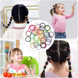 200PCS Elastic Hair Ties, No Crease Hair Small Ponytail Holders for Kids Girls Baby Toddler, Multicolor, Hair Accessories