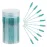 CHEFBEE 100PCS Disposable Eyelash Brush, Mascara Wands Makeup Brushes Applicators Kits for Eyelash Extensions and Eyebrow with Container (Blue)