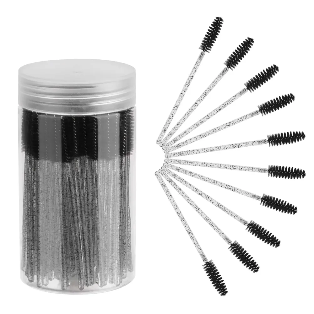 CHEFBEE 100PCS Disposable Eyelash Brush, Mascara Wands Makeup Brushes Applicators Kits for Eyelash Extensions and Eyebrow with Container (Black) CHEFBEE 100PCS Disposable Eyelash Brush, Mascara Wands Makeup Brushes Applicators Kits for Eyelash Extensions and Eyebrow with Container (Black)