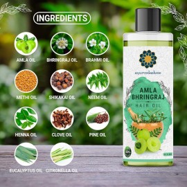 AYURVEDASHREE Hair Oil, 200 ml with Amla , Bhringraj , Brahmi , Methi , Shikakai , Neem , Henna , Pine , Clove , Eucalyptus & Citronella Oil AYURVEDASHREE Hair Oil, 200 ml with Amla , Bhringraj , Brahmi , Methi , Shikakai , Neem , Henna , Pine , Clove , Eucalyptus & Citronella Oil