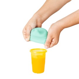 Boon Snug Silicone Sippy Cup Lids - Convert Any Kids Cups or Toddler Cups into Soft Spout Sippy Cups - Toddler Feeding Supplies and Travel Essentials - Green - 3 Count