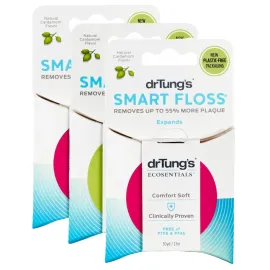 DrTung\'s Smart Floss, 30 yds, Dental Floss - Natural Cardamom Flavor Colors May Vary (3 Pack)
