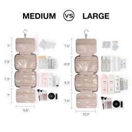 BAGSMART Toiletry Bag Travel Bag with Hanging Hook, Water-resistant Makeup Cosmetic Bag Travel Organizer for Accessories, Shampoo, Full Sized Container, Toiletries, Large-Blue BAGSMART Toiletry Bag Travel Bag with Hanging Hook, Water-resistant Makeup Cosmetic Bag Travel Organizer for Accessories, Shampoo, Full Sized Container, Toiletries, Large-Blue