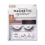 KISS Magnetic, False Eyelashes, \'Charm\', 12 mm, Includes 1 Pair Of Magnetic Lashes, Magnetic Lash Eyeliner, Contact Lens Friendly, Easy to Apply, Reusable Strip Lashes