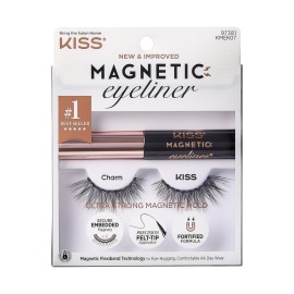 KISS Magnetic, False Eyelashes, \'Charm\', 12 mm, Includes 1 Pair Of Magnetic Lashes, Magnetic Lash Eyeliner, Contact Lens Friendly, Easy to Apply, Reusable Strip Lashes KISS Magnetic, False Eyelashes, \'Charm\', 12 mm, Includes 1 Pair Of Magnetic Lashes, Magnetic Lash Eyeliner, Contact Lens Friendly, Easy to Apply, Reusable Strip Lashes