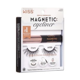KISS Magnetic, False Eyelashes, \'Charm\', 12 mm, Includes 1 Pair Of Magnetic Lashes, Magnetic Lash Eyeliner, Contact Lens Friendly, Easy to Apply, Reusable Strip Lashes KISS Magnetic, False Eyelashes, \'Charm\', 12 mm, Includes 1 Pair Of Magnetic Lashes, Magnetic Lash Eyeliner, Contact Lens Friendly, Easy to Apply, Reusable Strip Lashes