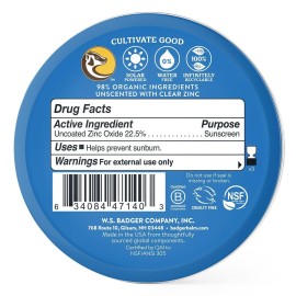 Badger Reef Safe Sunscreen Tin, Unscented SPF 40 Sport Mineral Sunscreen, 98% Organic, 80min Water Resistant Travel Size Hawaii Approved, 2.4 oz Tin Badger Reef Safe Sunscreen Tin, Unscented SPF 40 Sport Mineral Sunscreen, 98% Organic, 80min Water Resistant Travel Size Hawaii Approved, 2.4 oz Tin