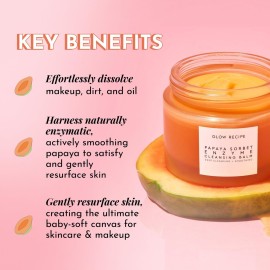Glow Recipe Papaya Enzyme Cleansing Balm Makeup Remover - Gentle Exfoliator, Makeup Melting Balm & Face Cleanser for Women - Exfoliating Face Wash to Even Skin Tone & Lock-in Facial Hydration (3.38oz) Glow Recipe Papaya Enzyme Cleansing Balm Makeup Remover - Gentle Exfoliator, Makeup Melting Balm & Face Cleanser for Women - Exfoliating Face Wash to Even Skin Tone & Lock-in Facial Hydration (3.38oz)