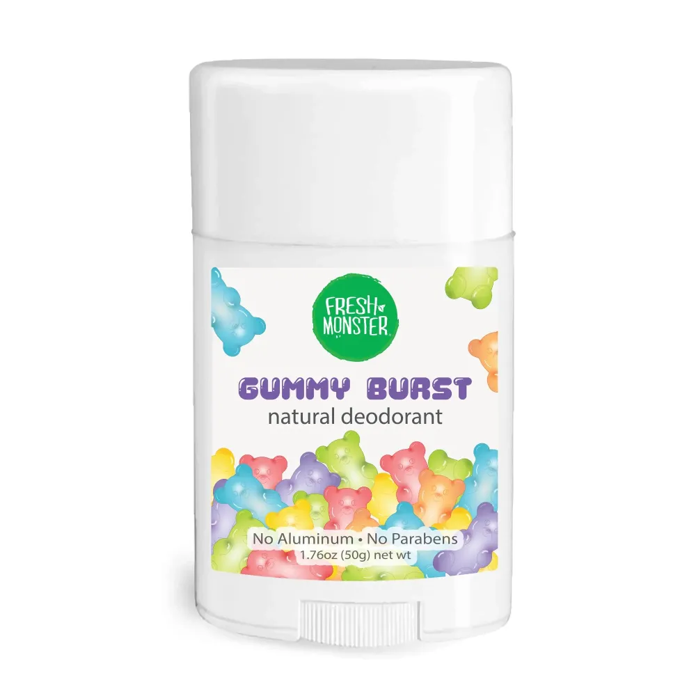 Fresh Monster Natural Deodorant for Kids & Teens, Aluminum Free, Paraben Free, Hypoallergenic Deodorant, Gummy Burst (1.76oz) Fresh Monster Natural Deodorant for Kids & Teens, Aluminum Free, Paraben Free, Hypoallergenic Deodorant, Gummy Burst (1.76oz)