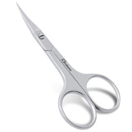 Stelone Multi Purpose Cuticle Scissors Stainless Steel Curved Blade Little Manicure and Eyebrow Scissors for Women, Cosmetic & Brow Scissors for Facial Hair & Eyelash Trimming