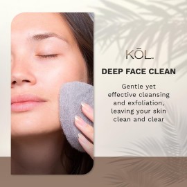 KOL Face Scrubber, Charcoal Infused Exfoliating Facial Cleansing Pads, Disposable Exfoliator Face Sponge for Daily Cleaning and Makeup Removal, 6 Count KOL Face Scrubber, Charcoal Infused Exfoliating Facial Cleansing Pads, Disposable Exfoliator Face Sponge for Daily Cleaning and Makeup Removal, 6 Count