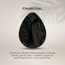 KOL Face Scrubber, Charcoal Infused Exfoliating Facial Cleansing Pads, Disposable Exfoliator Face Sponge for Daily Cleaning and Makeup Removal, 6 Count KOL Face Scrubber, Charcoal Infused Exfoliating Facial Cleansing Pads, Disposable Exfoliator Face Sponge for Daily Cleaning and Makeup Removal, 6 Count