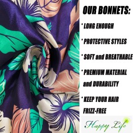 2 Pcs Silk Bonnet for Women Satin, Soft Elastic Band Silky Sleeping Cap Big Bonnets for Women Bonnet for Braids 2 Pcs Silk Bonnet for Women Satin, Soft Elastic Band Silky Sleeping Cap Big Bonnets for Women Bonnet for Braids