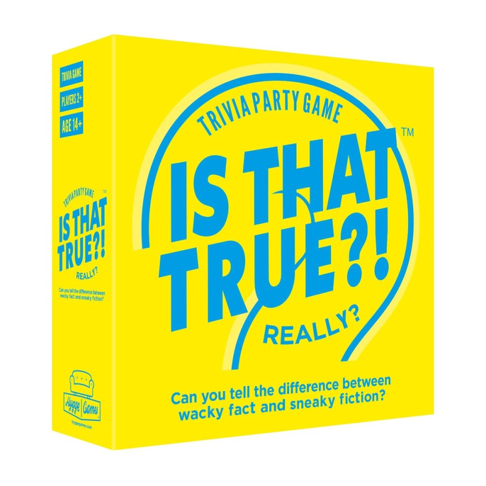 Hygge Games, is That True?! - Can You Tell The Difference Between Wacky fact and Sneaky Fiction? - Trivia Party Game, Yellow (21125) Hygge Games, is That True?! - Can You Tell The Difference Between Wacky fact and Sneaky Fiction? - Trivia Party Game, Yellow (21125)