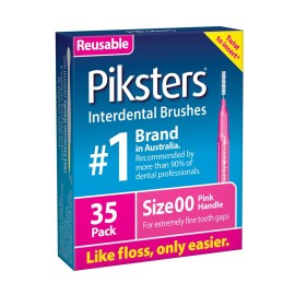 Piksters Interdental Brushes, 35 pk, Size 00, Interdental Tooth Brush for Extremely Tight Gaps, Gum Soft Bristles for Plaque Removal, Safe for Braces Piksters Interdental Brushes, 35 pk, Size 00, Interdental Tooth Brush for Extremely Tight Gaps, Gum Soft Bristles for Plaque Removal, Safe for Braces