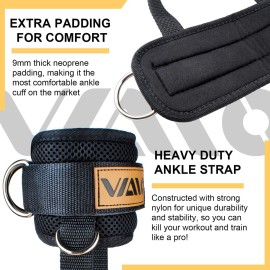 VAIIO Ankle Straps for Cable Machines,Adjustable Comfort fit Neoprene, Reinforce Double D-Ring - Premium Ankle Cuffs to Improve Abdominal Muscles, Lift The Butts, Tone The Legs for Men & Women VAIIO Ankle Straps for Cable Machines,Adjustable Comfort fit Neoprene, Reinforce Double D-Ring - Premium Ankle Cuffs to Improve Abdominal Muscles, Lift The Butts, Tone The Legs for Men & Women