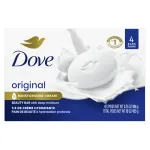 Dove Beauty Bar Soap Original 24 Count for Soft, Smooth Skin, with 1/4 Moisturizing Cream 3.75 oz