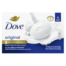 Dove Beauty Bar Soap Original 24 Count for Soft, Smooth Skin, with 1/4 Moisturizing Cream 3.75 oz