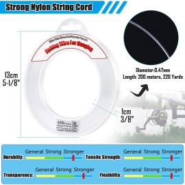 Clear Fishing Wire, Acejoz 656FT Fishing Line Clear Invisible Hanging Wire Strong Nylon String Supports 43 Pounds for Balloon Garland Hanging Decorations Clear Fishing Wire, Acejoz 656FT Fishing Line Clear Invisible Hanging Wire Strong Nylon String Supports 43 Pounds for Balloon Garland Hanging Decorations
