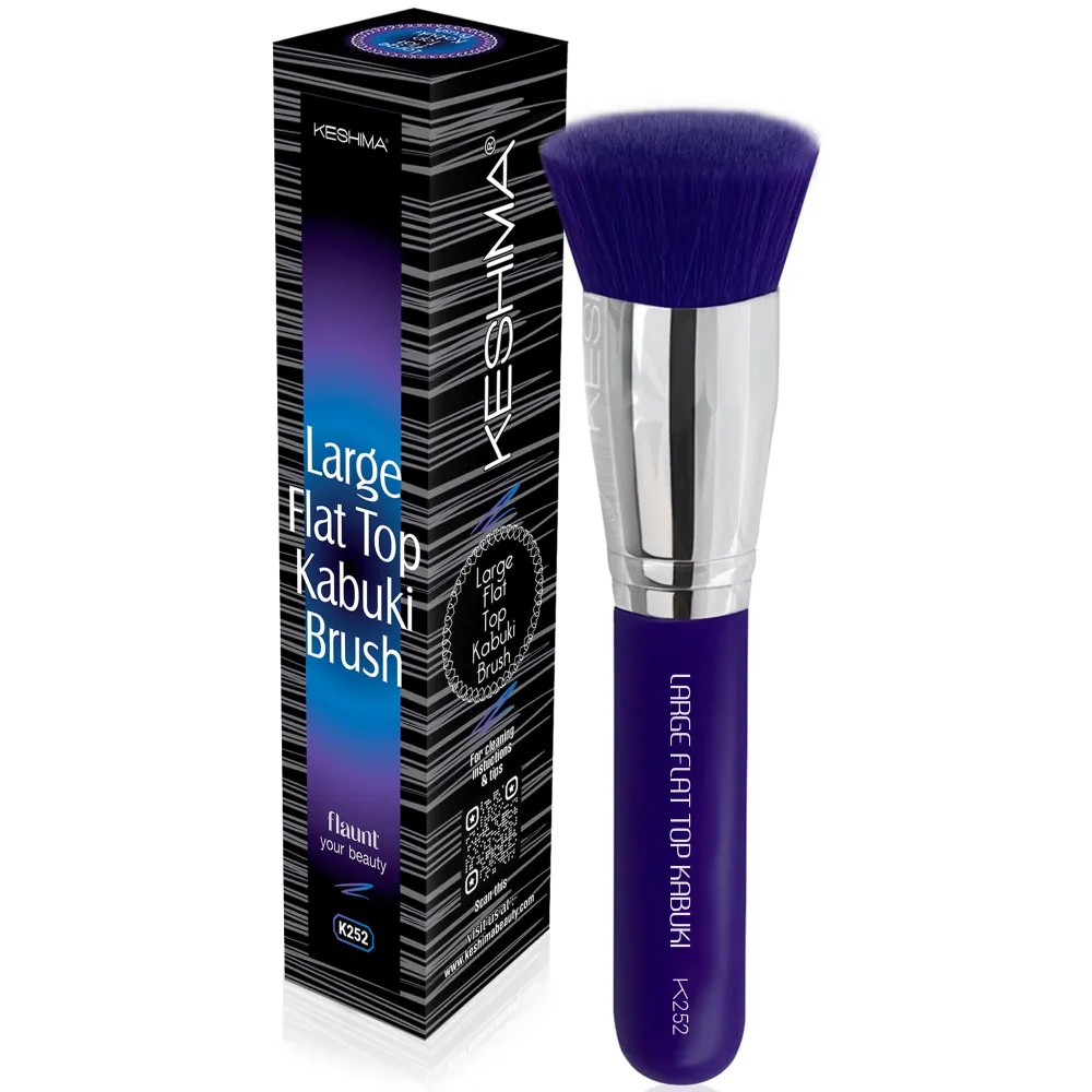 Keshima Large Flat Top Kabuki Foundation Brush - Neon Purple Premium Makeup Brush for Liquid, Cream, and Powder - Buffing, Blending, and Face - 1.6 Top Diameter Keshima Large Flat Top Kabuki Foundation Brush - Neon Purple Premium Makeup Brush for Liquid, Cream, and Powder - Buffing, Blending, and Face - 1.6 Top Diameter