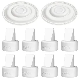 PumpMom-us Breast Pump Parts, 8 Duckbill Valves and 2 Silicone Membrane for Spectra S2, S1 and 9 Plus Breastpumps, Compatible with Spectra Valves and Silicone Diaphragm