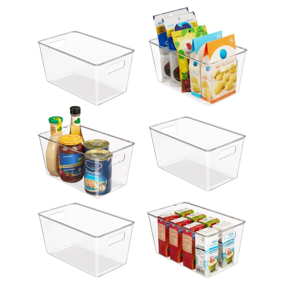 Vtopmart Clear Plastic Storage Bins, 6 PCS Pantry Organizer Bins with Handle for Refrigerator, Fridge, Cabinet, Kitchen, Countertops, Cupboard, Freezer Organization,Medium Vtopmart Clear Plastic Storage Bins, 6 PCS Pantry Organizer Bins with Handle for Refrigerator, Fridge, Cabinet, Kitchen, Countertops, Cupboard, Freezer Organization,Medium