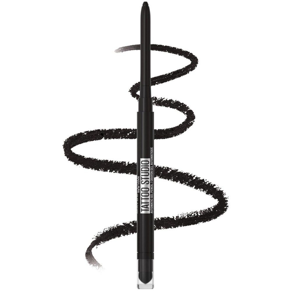 Maybelline Tattoo Studio Automatic Gel Pencil Waterproof Eyeliner, Blendable, Smudge Resistant, Matte Eyeliner For Up To 36HR Wear, Pitch Black (Smokey Black), Packaging May Vary Maybelline Tattoo Studio Automatic Gel Pencil Waterproof Eyeliner, Blendable, Smudge Resistant, Matte Eyeliner For Up To 36HR Wear, Pitch Black (Smokey Black), Packaging May Vary
