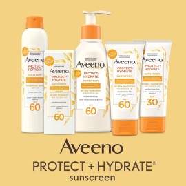 Aveeno Protect + Hydrate Sunscreen Moisturizing Face Lotion with Broad Spectrum SPF 60 and Prebiotic Oat, Paraben, Phthalate, Oxybenzone and Oil Free Sunscreen for Sensitive Skin, 2.0 FL OZ Aveeno Protect + Hydrate Sunscreen Moisturizing Face Lotion with Broad Spectrum SPF 60 and Prebiotic Oat, Paraben, Phthalate, Oxybenzone and Oil Free Sunscreen for Sensitive Skin, 2.0 FL OZ