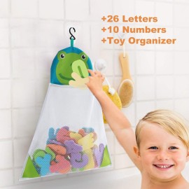 Bath Toys Organizer + 36 Soft Foam ABC 123 Letters & Numbers Bathroom Alphabet Baby Toys for Early Learning Foam Letters and Quick Dry Storage Net Bag Bath Toys Organizer + 36 Soft Foam ABC 123 Letters & Numbers Bathroom Alphabet Baby Toys for Early Learning Foam Letters and Quick Dry Storage Net Bag