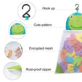 Bath Toys Organizer + 36 Soft Foam ABC 123 Letters & Numbers Bathroom Alphabet Baby Toys for Early Learning Foam Letters and Quick Dry Storage Net Bag Bath Toys Organizer + 36 Soft Foam ABC 123 Letters & Numbers Bathroom Alphabet Baby Toys for Early Learning Foam Letters and Quick Dry Storage Net Bag