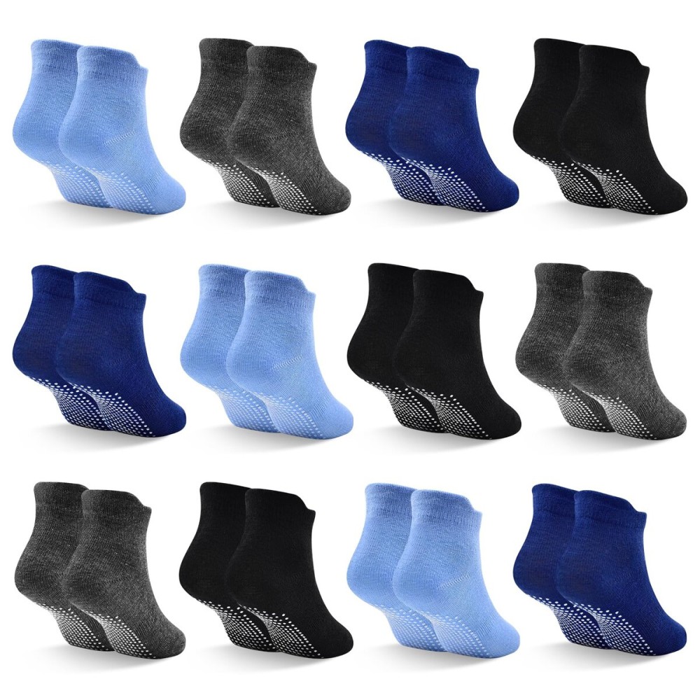 SkiBeaut Toddlers Ankle Boy Socks- 12 Pairs Non Slip Kids Low Cut Toddler Boys Girls Grips Anti Skid Sticky Socks 12-36 Months 1-3 Years Old SkiBeaut Toddlers Ankle Boy Socks- 12 Pairs Non Slip Kids Low Cut Toddler Boys Girls Grips Anti Skid Sticky Socks 12-36 Months 1-3 Years Old