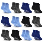 SkiBeaut Toddlers Ankle Boy Socks- 12 Pairs Non Slip Kids Low Cut Toddler Boys Girls Grips Anti Skid Sticky Socks 12-36 Months 1-3 Years Old