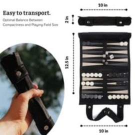 Sondergut Roll-up Portable Suede Backgammon Game Set - for Adults & Children - Ideal for RV Travel, Cruise, Airplane, Camping, Backpacking, Road Trips, Etc. Multiple Colors (Black) Sondergut Roll-up Portable Suede Backgammon Game Set - for Adults & Children - Ideal for RV Travel, Cruise, Airplane, Camping, Backpacking, Road Trips, Etc. Multiple Colors (Black)
