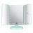 deweisn Tri-Fold Lighted Vanity Mirror with 21 LED Lights, Touch Screen and 3X/2X/1X Magnification, Two Power Supply Mode Make up Mirror,Travel Mirror (Green)