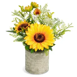 COCOBOO Sunflower Artificial Flowers Pot, Sunflower Decor, Yellow Fake Flower in Pots, for Home Bathroom Kitchen COCOBOO Sunflower Artificial Flowers Pot, Sunflower Decor, Yellow Fake Flower in Pots, for Home Bathroom Kitchen