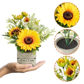 COCOBOO Sunflower Artificial Flowers Pot, Sunflower Decor, Yellow Fake Flower in Pots, for Home Bathroom Kitchen COCOBOO Sunflower Artificial Flowers Pot, Sunflower Decor, Yellow Fake Flower in Pots, for Home Bathroom Kitchen