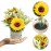 COCOBOO Sunflower Artificial Flowers Pot, Sunflower Decor, Yellow Fake Flower in Pots, for Home Bathroom Kitchen