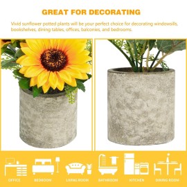 COCOBOO Sunflower Artificial Flowers Pot, Sunflower Decor, Yellow Fake Flower in Pots, for Home Bathroom Kitchen COCOBOO Sunflower Artificial Flowers Pot, Sunflower Decor, Yellow Fake Flower in Pots, for Home Bathroom Kitchen