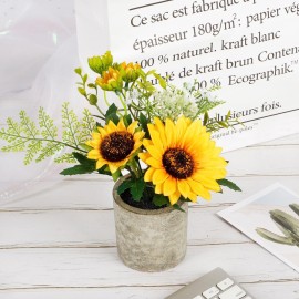 COCOBOO Sunflower Artificial Flowers Pot, Sunflower Decor, Yellow Fake Flower in Pots, for Home Bathroom Kitchen COCOBOO Sunflower Artificial Flowers Pot, Sunflower Decor, Yellow Fake Flower in Pots, for Home Bathroom Kitchen
