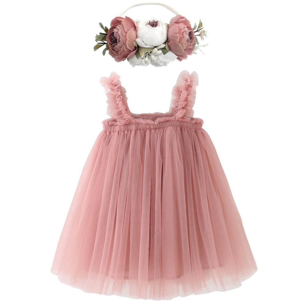 BGFKS Layered Tulle Tutu Dress for Toddler Girls,Baby Girl Rainbow Tutu Princess Skirt Set with Flower Headband.(Dusty Rose,12 Months) BGFKS Layered Tulle Tutu Dress for Toddler Girls,Baby Girl Rainbow Tutu Princess Skirt Set with Flower Headband.(Dusty Rose,12 Months)