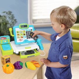 FS Pretend Play Cash Register Toys with Scanner, Calculator, Large Drawer, Microphone, Play Food, Supermarket Cashier Register Toy, Pre-School Gift for Kids, Toddlers, Boys & Girls, Ages 3 4 5 6 7 8 FS Pretend Play Cash Register Toys with Scanner, Calculator, Large Drawer, Microphone, Play Food, Supermarket Cashier Register Toy, Pre-School Gift for Kids, Toddlers, Boys & Girls, Ages 3 4 5 6 7 8