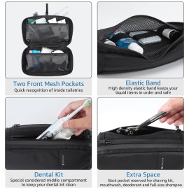 Purevave Compact Mens Toiletry Travel Bag Hanging, Mens Dopp Kit for Travel Waterproof, Wash Pouch Black Purevave Compact Mens Toiletry Travel Bag Hanging, Mens Dopp Kit for Travel Waterproof, Wash Pouch Black