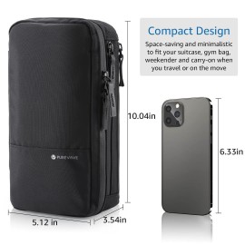 Purevave Compact Mens Toiletry Travel Bag Hanging, Mens Dopp Kit for Travel Waterproof, Wash Pouch Black Purevave Compact Mens Toiletry Travel Bag Hanging, Mens Dopp Kit for Travel Waterproof, Wash Pouch Black