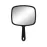 PROTECLE Large Hand Mirror, Salon Barber Hairdressing Handheld Mirror with Handle (Square Black 10.3x7.4)